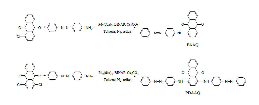합성한 신규 Azo-Anthraquione 유도체