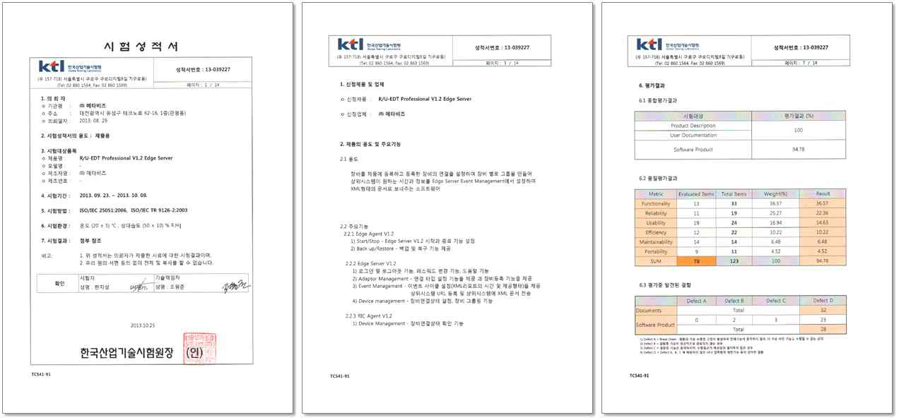 GS 인증 시험성적서