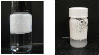 lab scale 샘플과 scale up 샘플의 소수성 비교 : (a) lab scale, (b) scale up