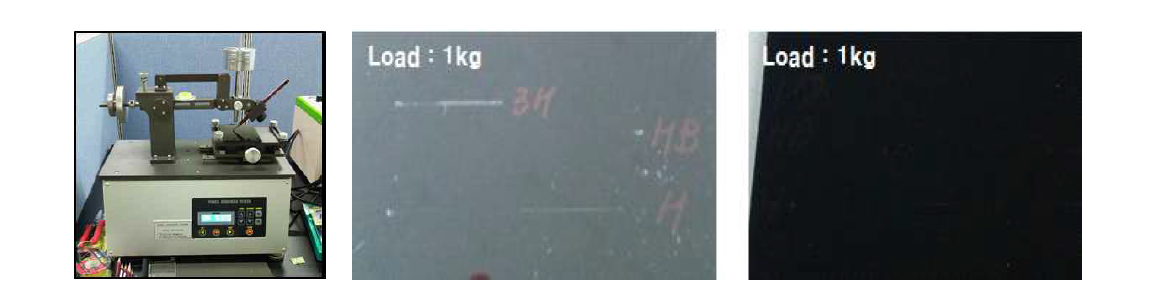연필경도를 이용한 스프레이 코팅 샘플 결과