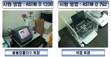 용융 지수 및 비중 평가