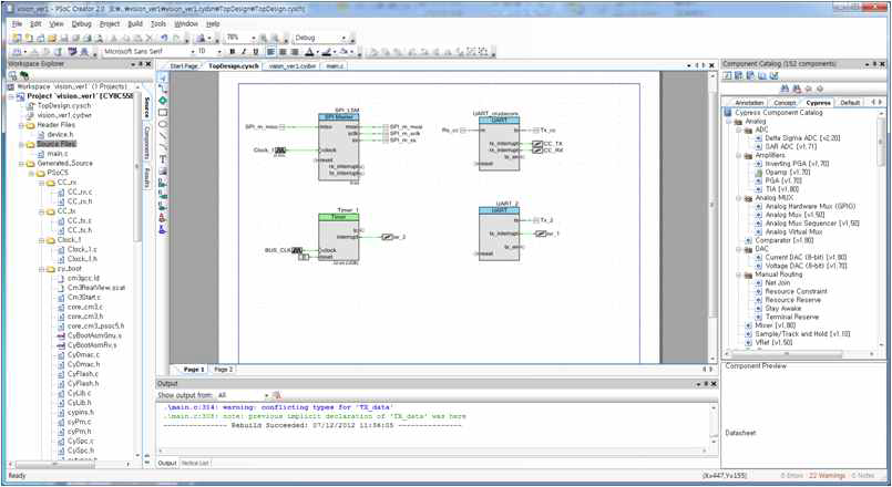 PSoC 모듈 설계 (Top Design : I/O setting)