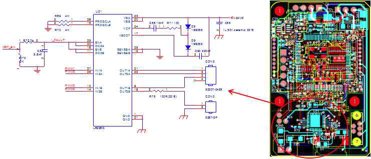 저가형 모터 드라이버 IC를 사용한 회로도 및 PCB Layout