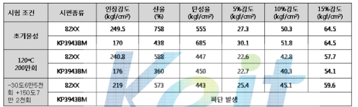 간이 내구 평가 결과