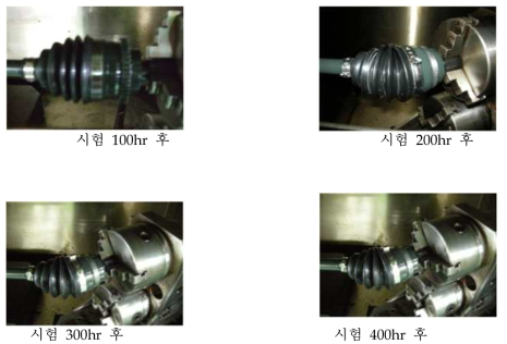 시험 시간에 따른 단품의 외관 변화