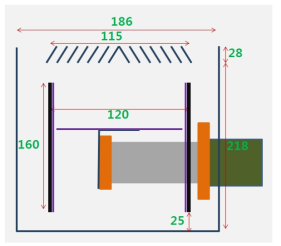 10인치 크라이오펌프 모델의 내부구조 및 치수.