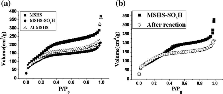 N2 isotherm of MSHS calculated by BET method.