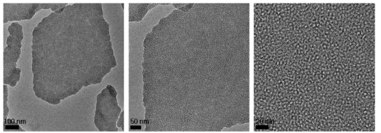 TEM image of graphene oxide – mesoporous silica by CTAB.