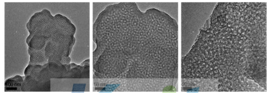 TEM image of graphene oxide – mesoporous silica by F-127