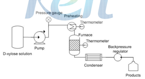 The plug-flow reactor for D-xylose conversion.