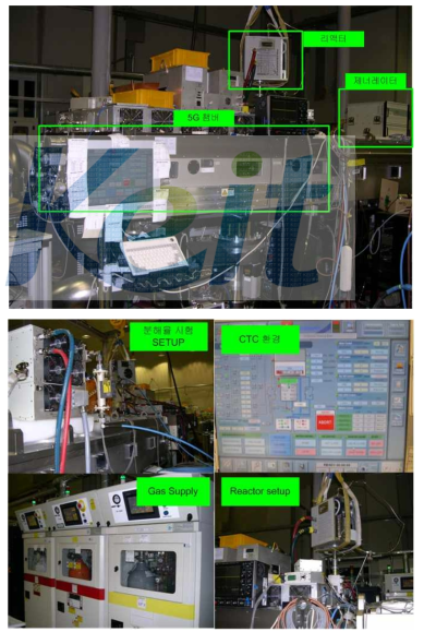 Reactor의 NF3 가스 분해율 시험 구성 사진
