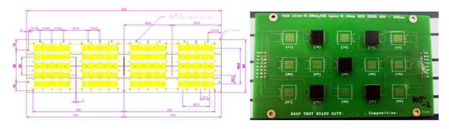 drop test board 도면 및 실장이미지