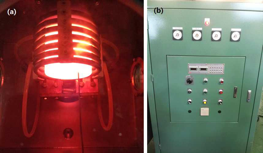 유도가열 방식 컨트롤러 : (a) 가열 모습, (b) power track