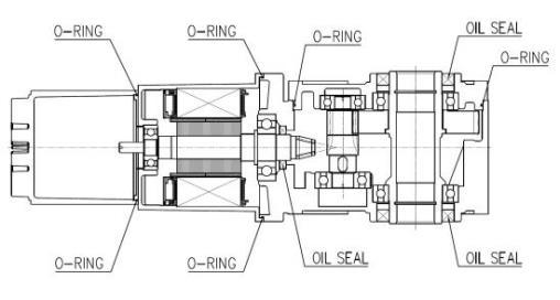제어기 일체형 기어드모터 SEAL 구조