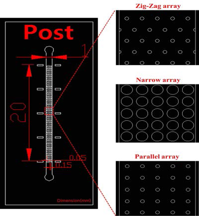 CAD를 이용한 다양한 형태의 Post array 구조물