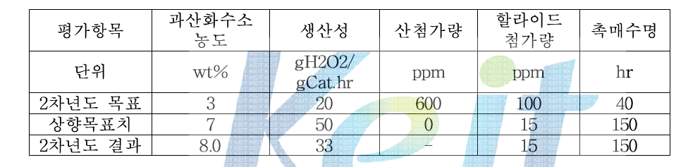 2차년도 정량적 달성 목표 및 결과