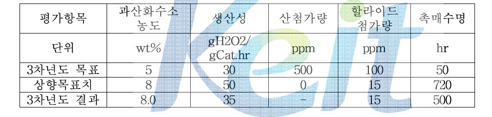 3차년도 정량적 달성 목표 및 결과