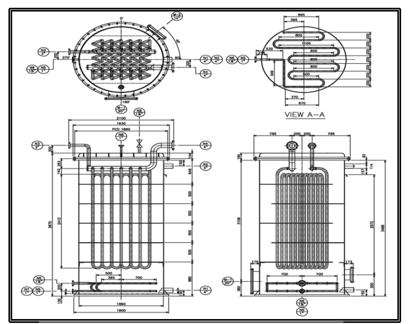 LNG Vaporizer (Water Bath Type) General Drawing