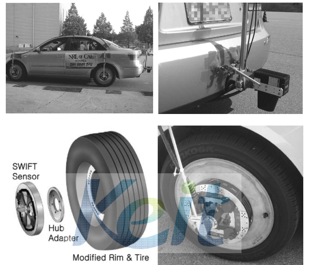 차량의 자세제어 성능 검출용 장비의 장착 모습