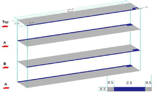 AL을 이용한 소자 중 3 layer로 제작된 샘플의 내, 외부 전극 패턴 및 측면 전극 패턴