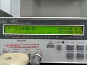 1차 PZT0.54-PNN-PZN 시제품의 절연 비저항 측정 결과