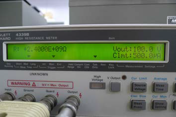 2차 PZT0.545-PNN-PZN + CuO 소자의 절연 비저항 측정 결과
