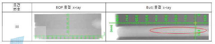 트윈용접 양면용접부 X-Ray 평가 결과