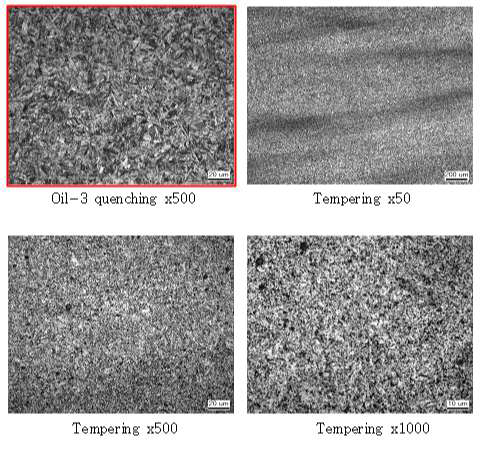 냉각방법별 단면 미세조직 : Oil-3 Quenching-Tempering