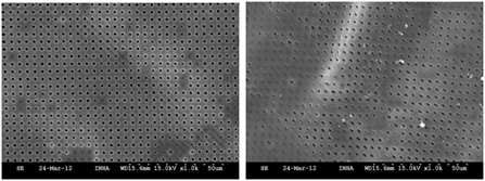 acetone을 첨가한 2㎛ × 2㎛ 패턴 epoxy SEM back image