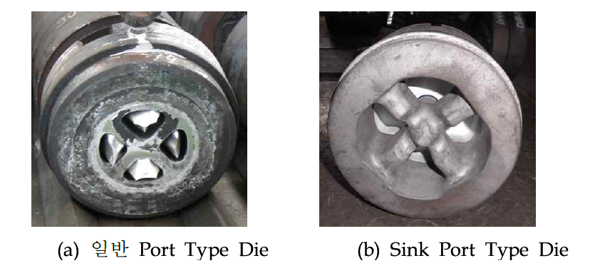 일반 Port type과 Sink Port type 금형