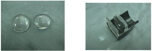 제작된 비구면 렌즈와 장착