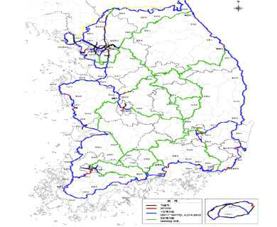 국가자전거도로 네트워크 구축 계획 조감도