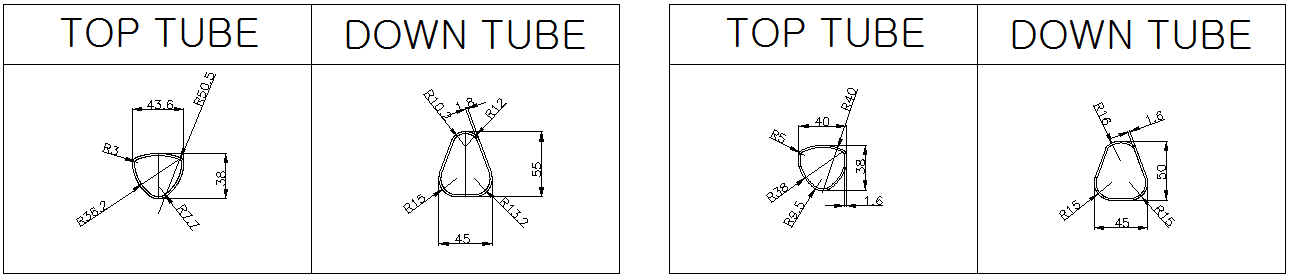 Top / Down Tube 단면 변경 설계