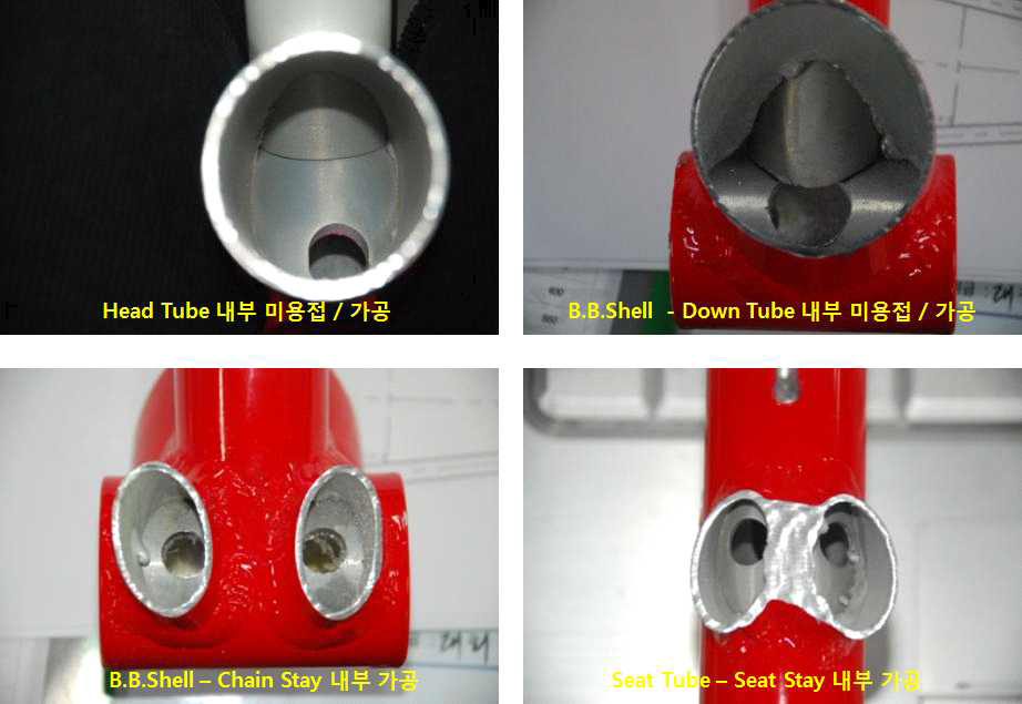 내부 가공 형상 및 용접 형상