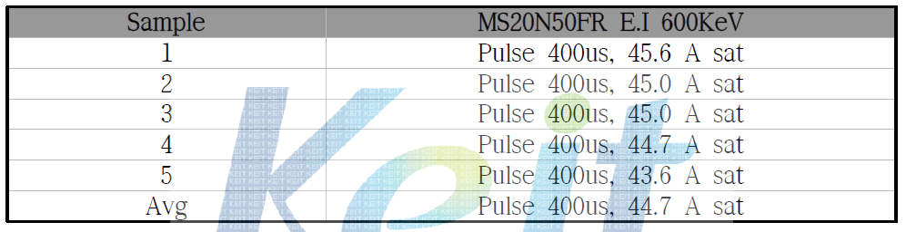 E.I 600KeV EAS Test 결과