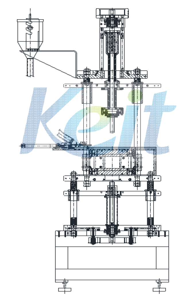 Schematic drawing of servo press for ring shaped anisotropic NdFeB bonded magnet