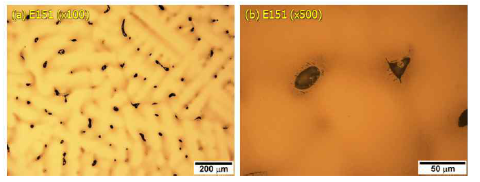최종 후보합금 E151의 미세조직.