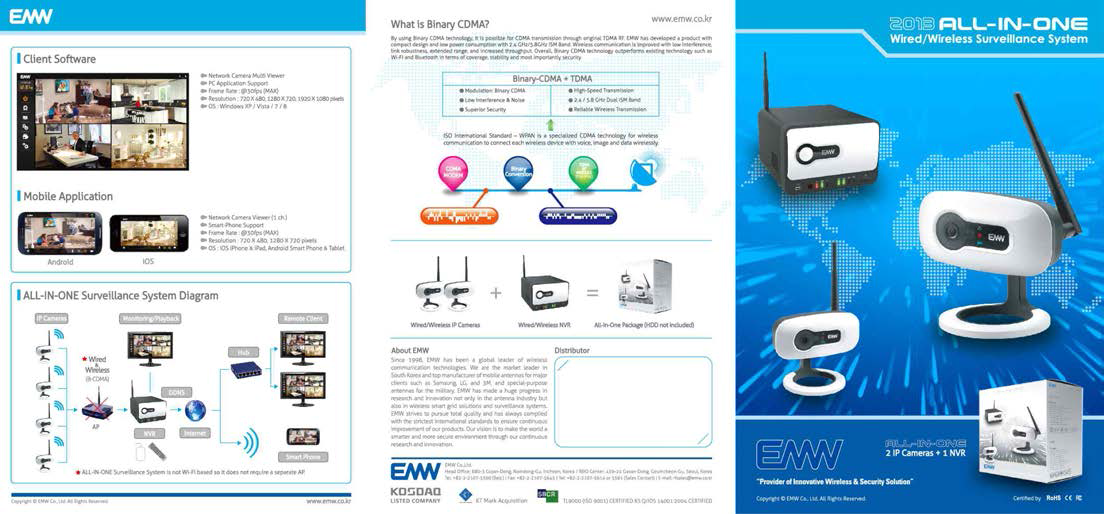 emw cctv camera Design 및 카탈로그 Design 개발_입점