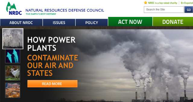 NRDC(Natural Resources Defense Council) 홈페이지