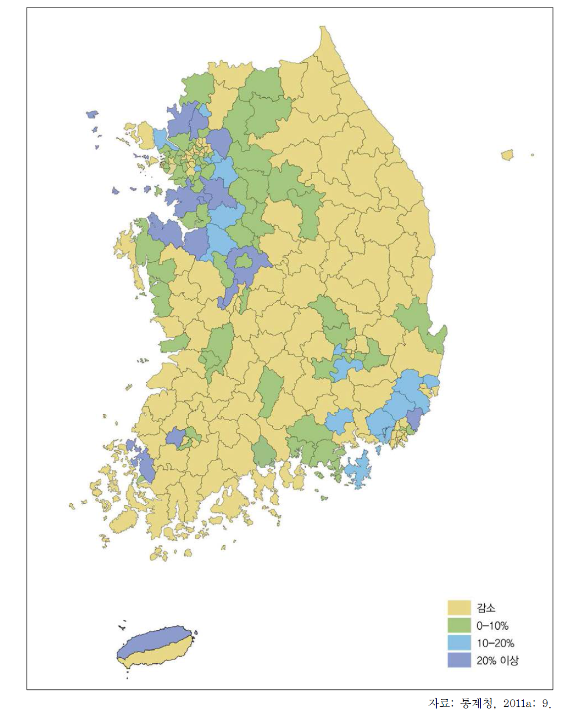 2010/2005 시도별 인구 증감률