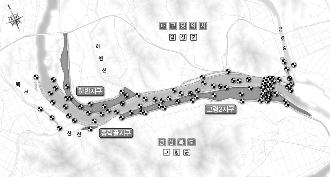 낙동강 살리기 23공구 사업 시추조사 위치도