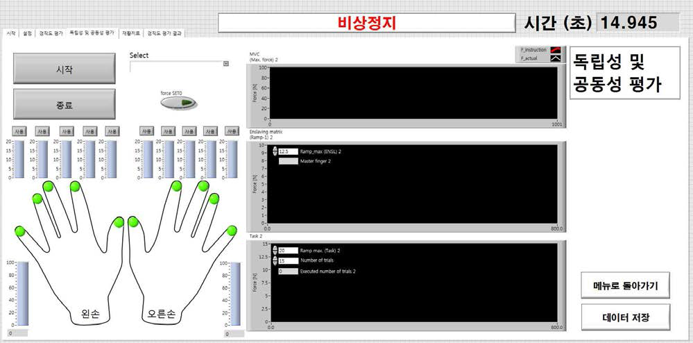 개발된 시스템을 사용하기 위한 프로그램 독립성 및 공동성 평가화면