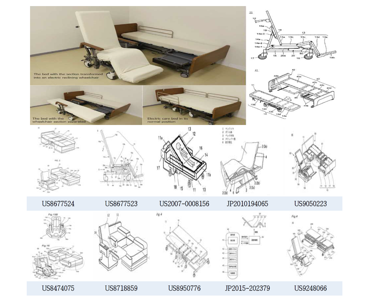 PANASONIC의 전동 휠체어 침대 관련 기술
