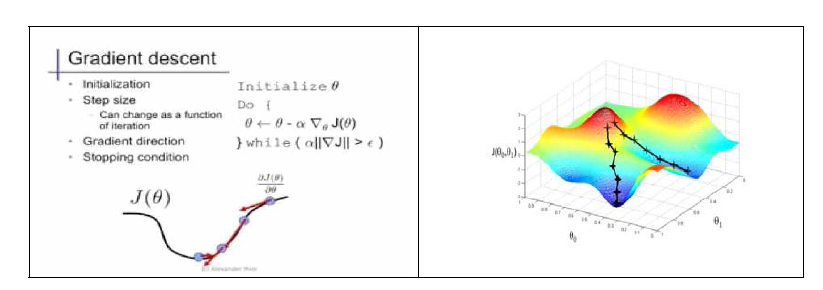 오프라인 모델 매개변수 최적화 : gradient descent 알고리즘 예시