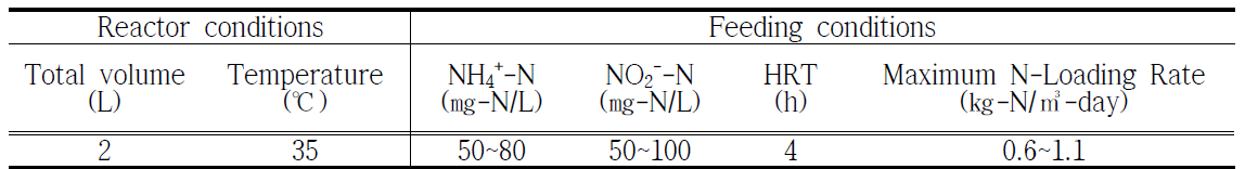 2단식 질소제거 반응조 운전 조건