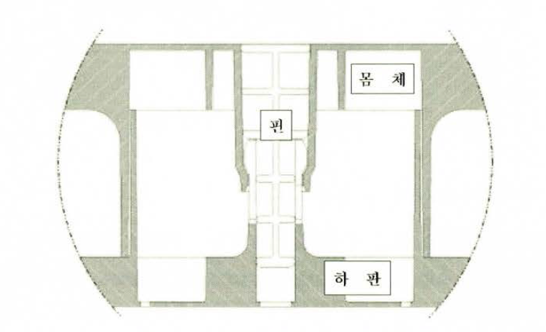 몸체와 하판 조립 단면도2