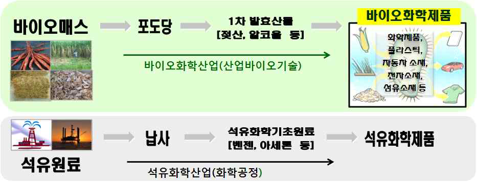 바이오화학산업 vs. 석유화학산업