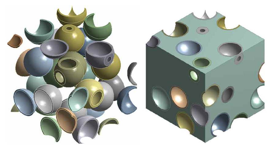 Hollow glass microsphere 강화 다공성 폴리머 유한요소 모델의 기하학적 구성