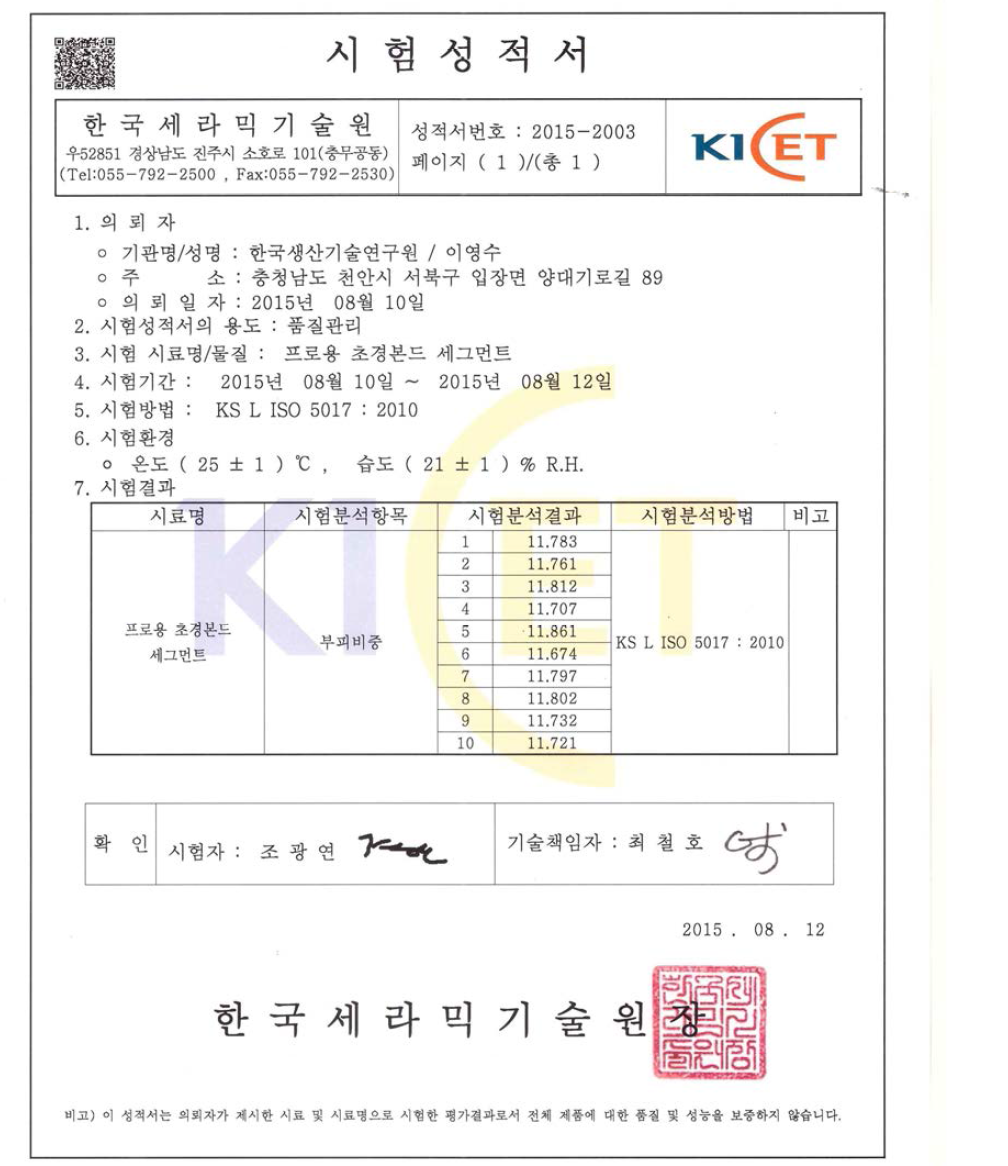 공인시험성적서