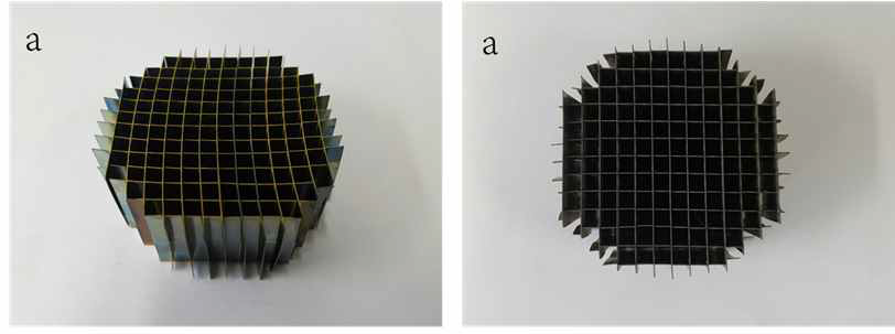 2인치 TiO2 나노튜브 담지체 (a), 2인치 Honeycomb 촉매